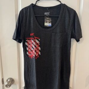 UFC Black and Red Graphic T-Shirt